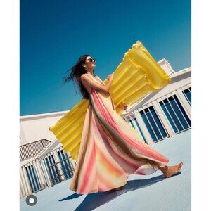 Scotch & Soda Pleated Braided Tassel Ombre Tank Maxi Dress Womens 40 US 8